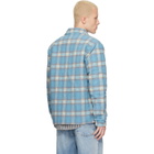 Polo Ralph Lauren Blue Felted Wool Collared Overshirt