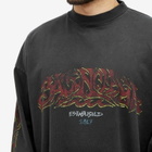 Balenciaga Men's Offshore Vintage Longsleeve T-Shirt in Faded Black/Red