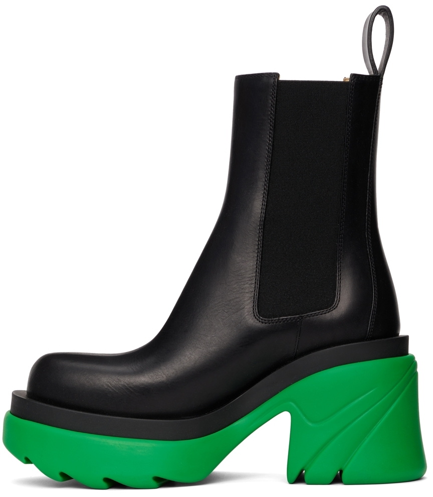 Bottega Veneta Black & Green Flash Boots Bottega Veneta
