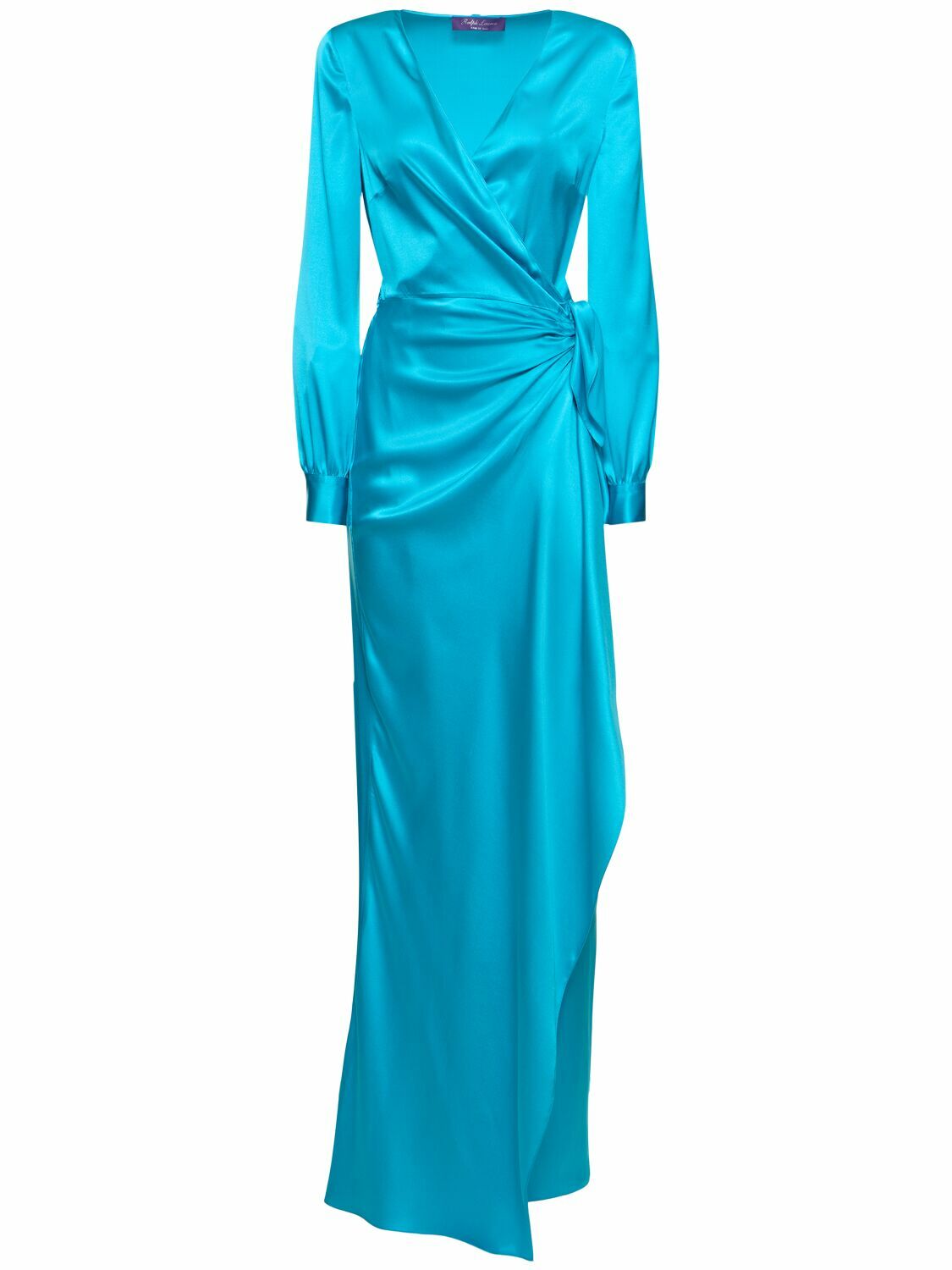 satin midi green dress Baltic Born Womens Meghan Velvet Wrap Maxi Dress | Deep Green main image 0