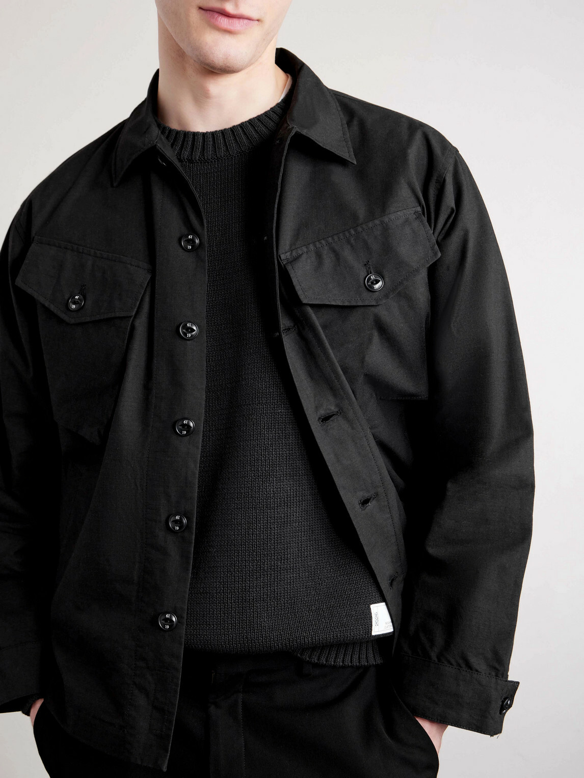 Neighborhood - Savage Cotton Crewneck Sweater - Black