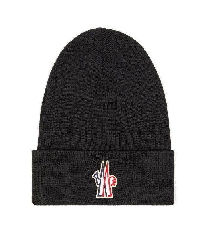 Photo: Moncler Grenoble Logo virgin wool beanie