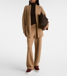 Max Mara Tmaxi Teddy-trimmed suede sneakers
