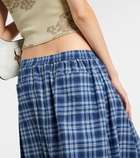 Acne Studios Checked mid-rise cotton maxi skirt