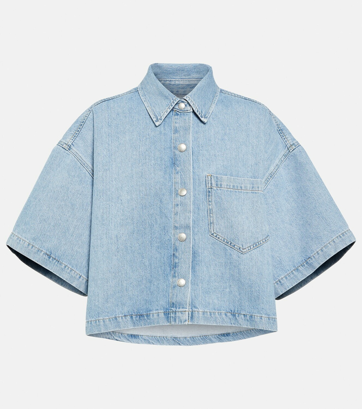 AGOLDE 売れ筋商品|||アゴルド シャツ トップス レディース Denim shirts Green Agolde Cropped denim shirt AGOLDE