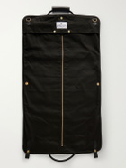 Bennett Winch - S.C. Holdall Convertible Full-Grain Leather and Cotton-Twill Weekend Bag - Black
