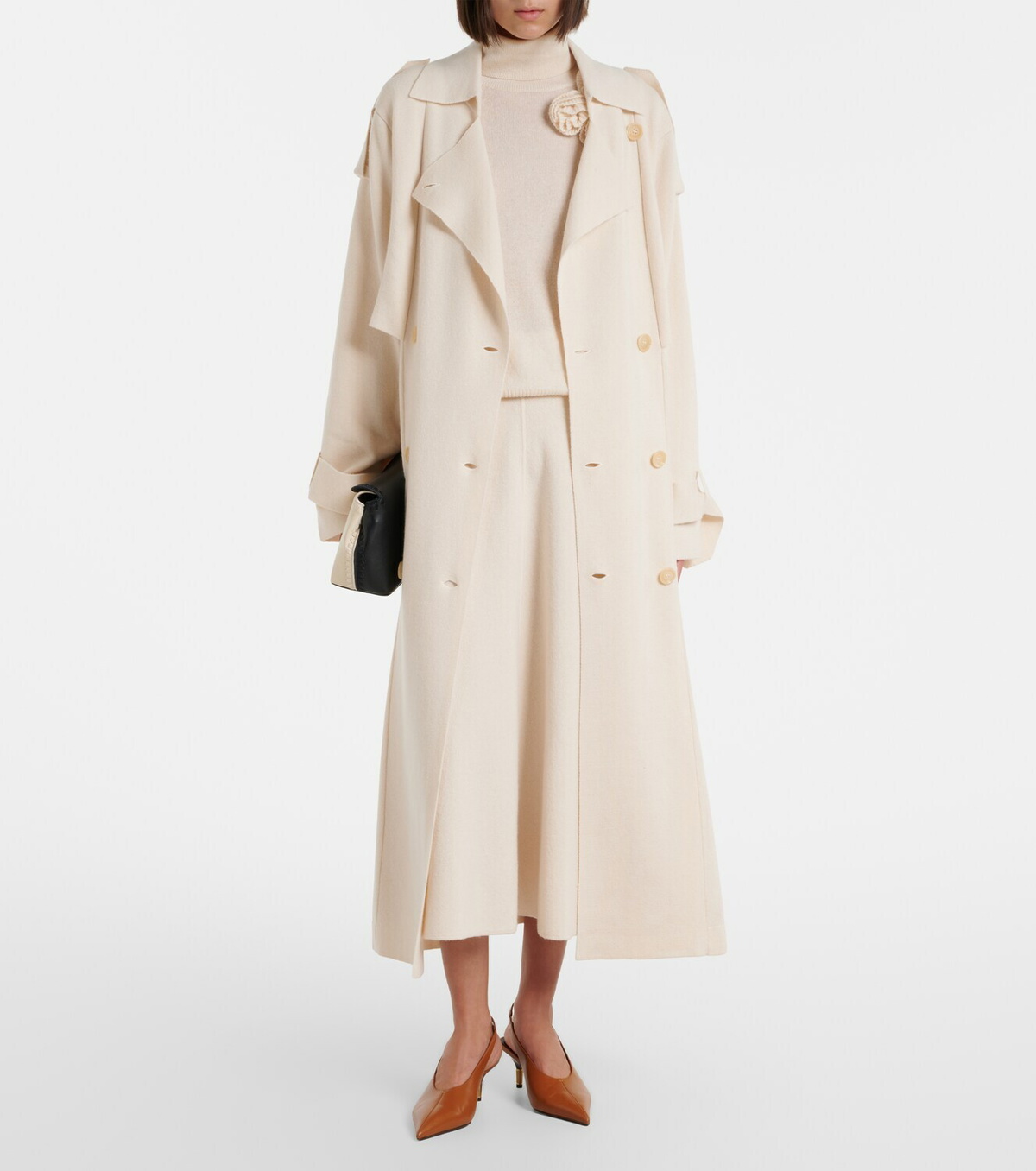 Jardin des Orangers Wool and cashmere midi skirt