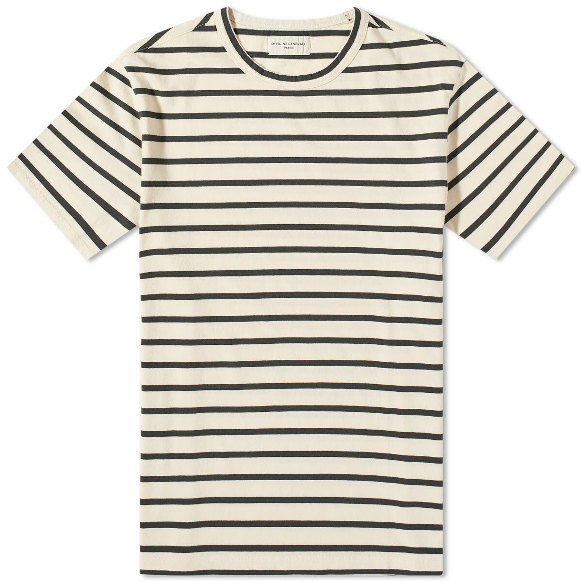 Officine Generale Men's Officine Générale Stripe T-Shirt in Beige/Dark ...