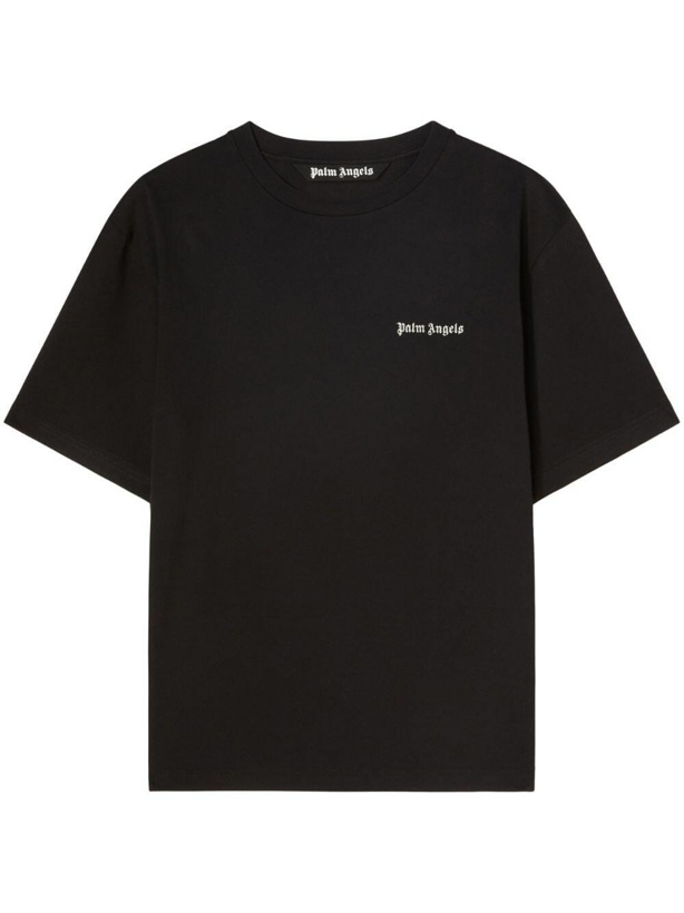 Photo: PALM ANGELS - Embroidered Logo Cotton T-shirt