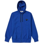 Comme des Garçons Play Men's Black Heart Full Zip Back Print Hoody in Blue