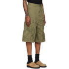We11done Green Vintage Pinched Work Cargo Shorts