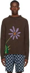 The Elder Statesman Brown Mordechai Edition Garden Grow Sweater