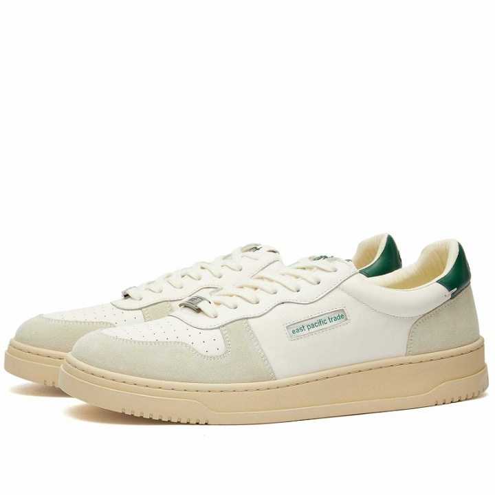 Photo: East Pacific Trade Men's Dive Court Sneakers in Off White/Tofu/Green
