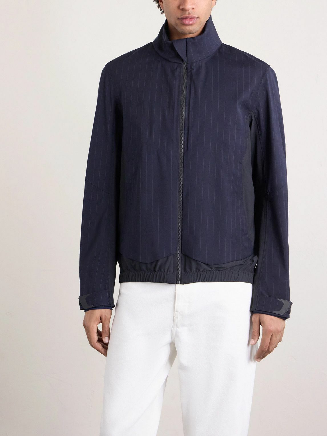 SEASE - Wind Seeker Pinstriped Virgin Wool-Blend Jacket - Blue