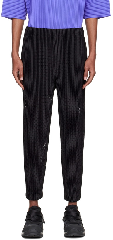 Photo: Homme Plissé Issey Miyake Black Polyester Trousers