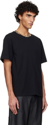 Burberry Black Check Trim Cotton T-shirt