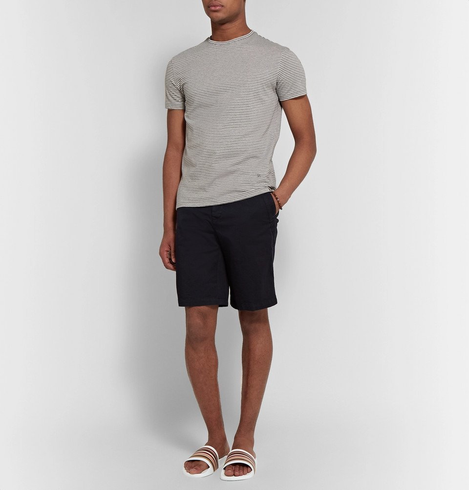 Paul Smith - Ruben Striped Rubber Slides - Men - White Paul  display picture 1