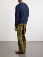 Beams Plus - Cable-Knit Cotton Sweater - Blue