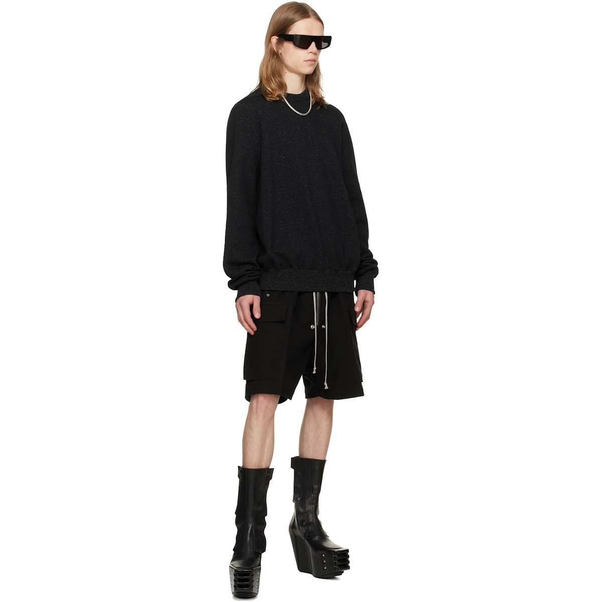 Rick Owens Black Tower Crewneck Sweatshirt