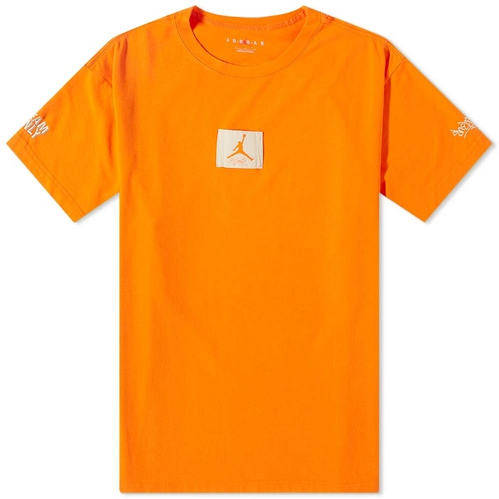 Photo: Air Jordan x Shelf Life T-Shirt in Safety Orange/Rattan