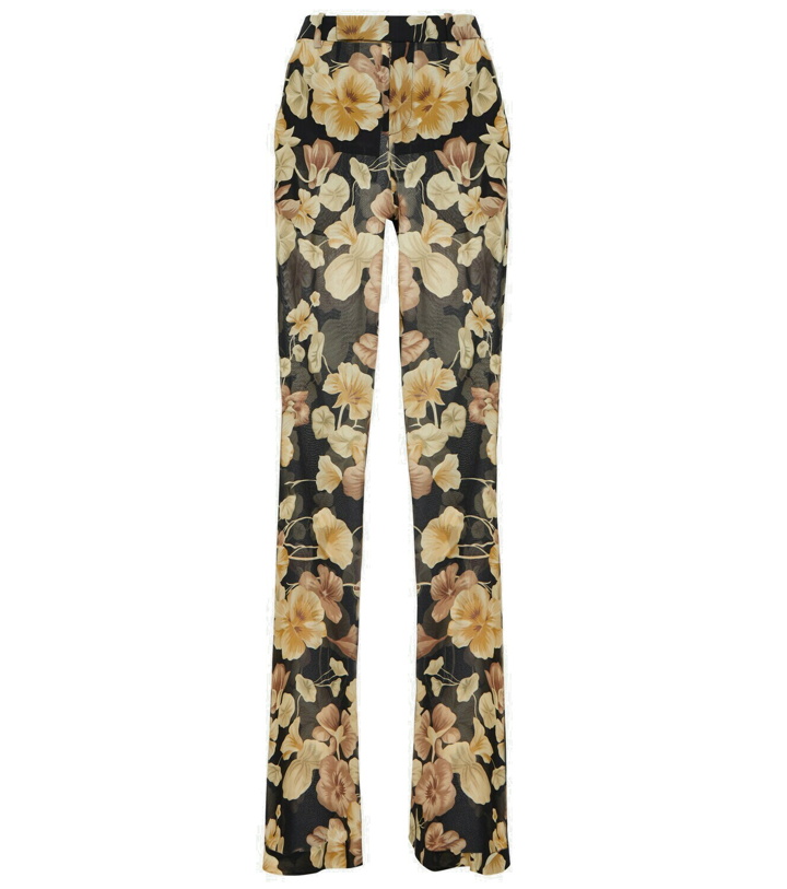 Photo: Saint Laurent Wide leg floral silk pants