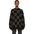 Balenciaga Black and Grey Checkered Sweater