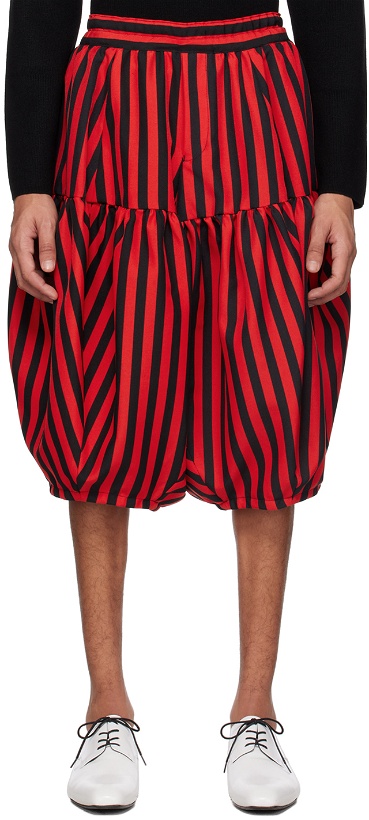 Photo: Comme des Garçons Homme Plus Red & Black Striped Trousers