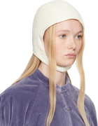 COLLEEN ALLEN White Velvet Hooded Cap