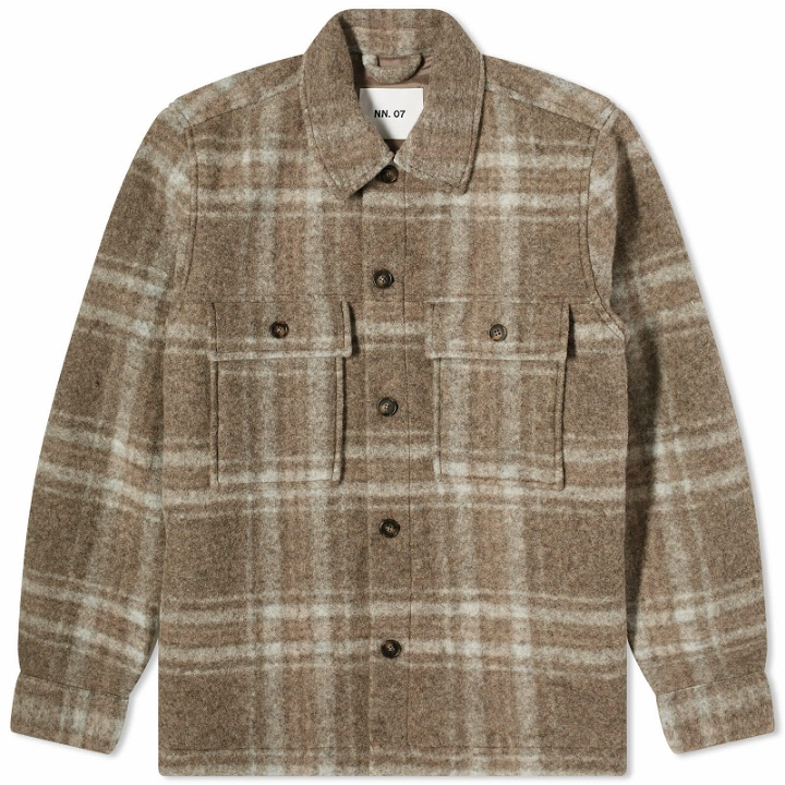 Photo: NN07 Men's Wilas Check Overshirt in Brown Check