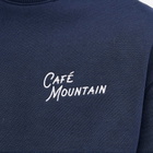 Café Mountain Men's Embroidered Script Crew Sweatshirt in Navy