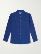 Blue Blue Japan - Grandad-Collar Linen-Chambray Shirt - Blue