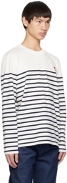 AMI Paris White & Navy Ami de Cœur T-Shirt
