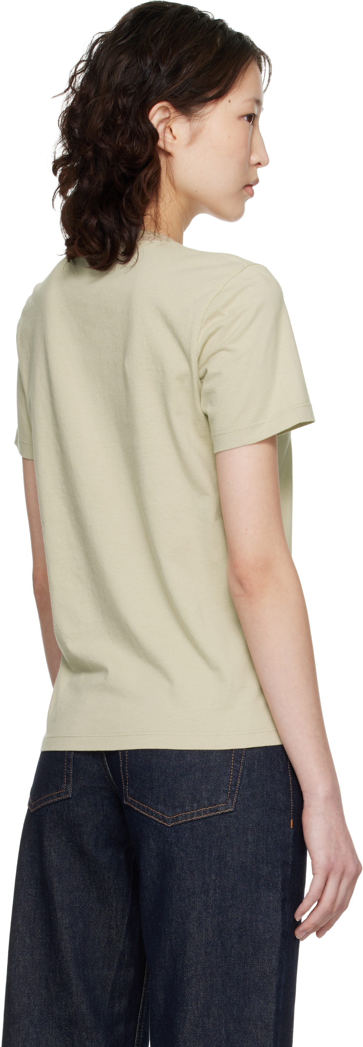 Maison Kitsuné Beige Baby Fox Regular T-shirt