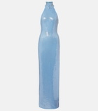 Oséree Sequined halterneck maxi dress