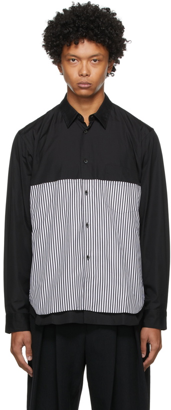 Photo: Comme des Garçons Homme Plus Black and White Panelled Shirt