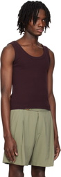 RECTO Burgundy Scoop Neck Jersey Tank Top