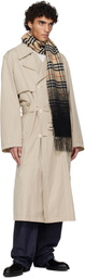 Burberry Beige Gradient Check Cashmere Scarf