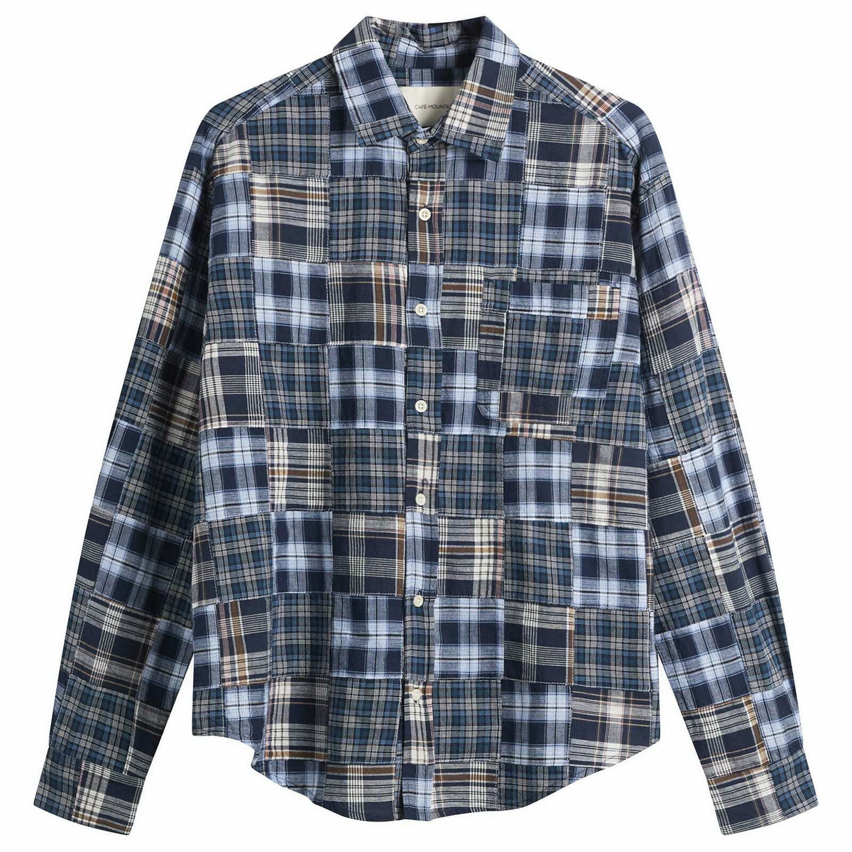 Café Mountain Men's Patchwork Check Heritage Shirt in Blues