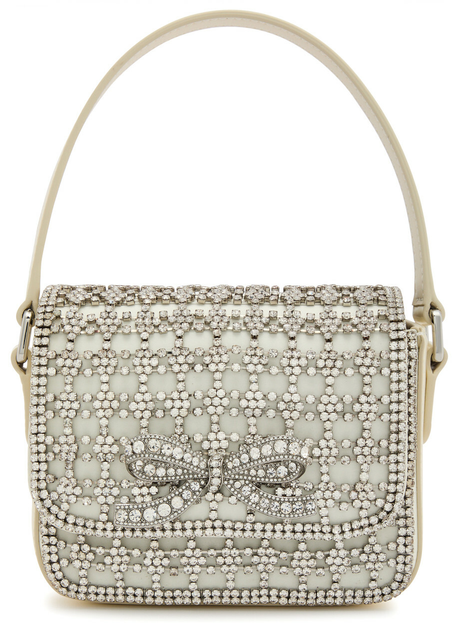 Self-portrait Micro Crystal-embellished Satin and Leather