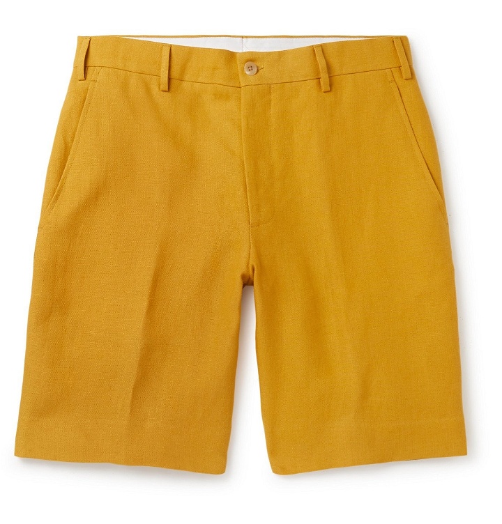 Photo: Anderson & Sheppard - Linen Shorts - Yellow