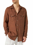 MC2 Saint Barth Man Brown Linen Shirt