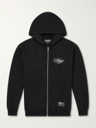 Neighborhood - Staple Logo-Print Cotton-Fleece Zip-Up Hoodie - Black