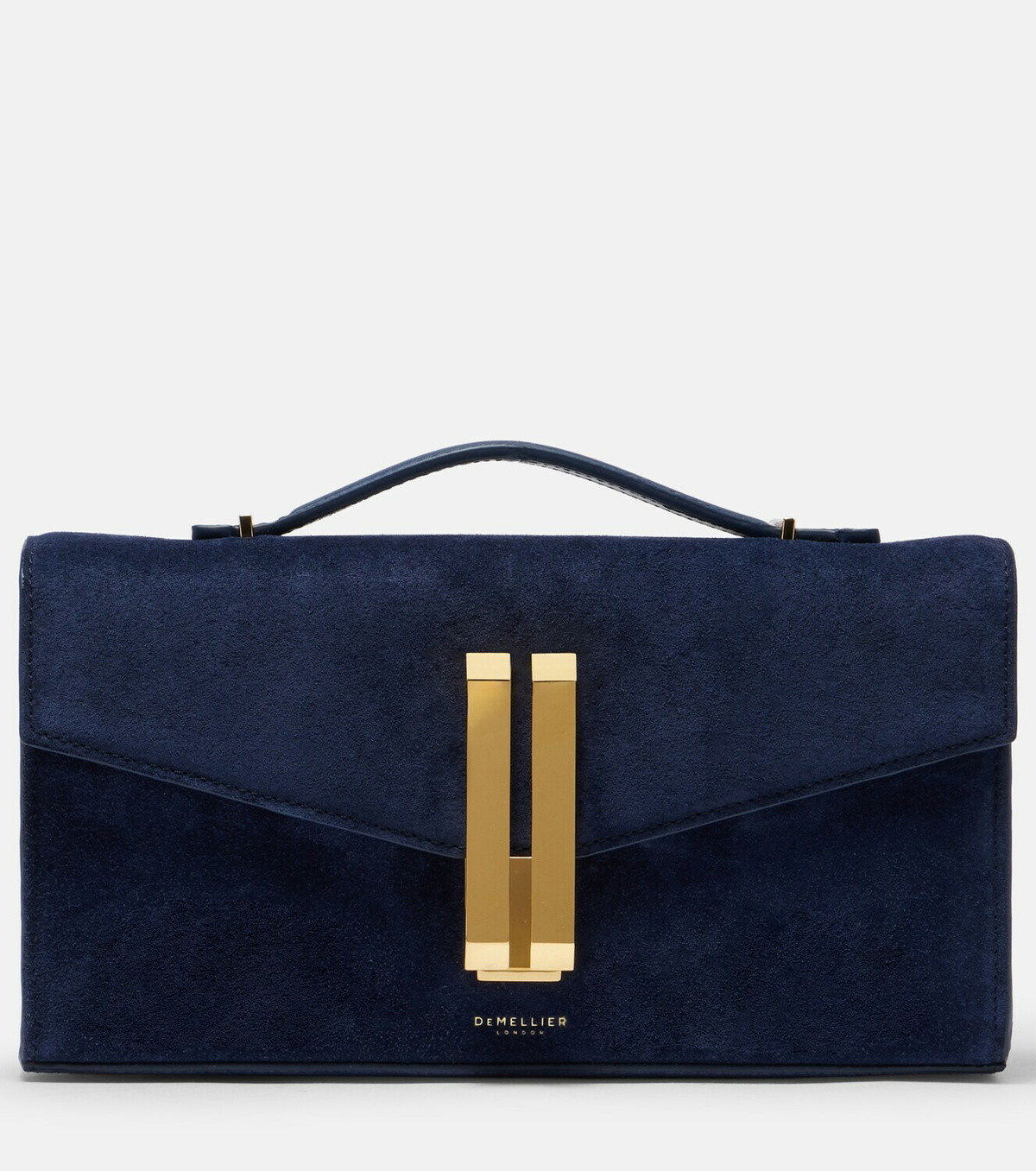 DeMellier Vancouver leather-trimmed suede clutch