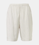 The Row Zinnia striped silk shorts