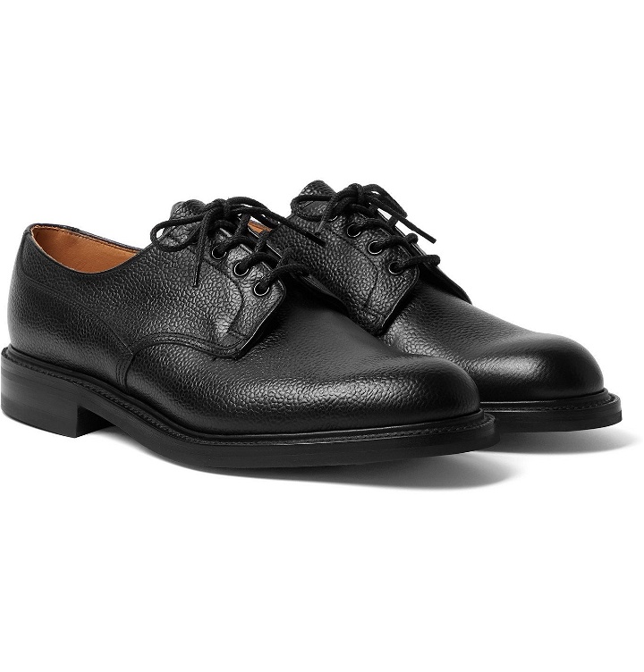 Photo: George Cleverley - Archie II Textured-Leather Derby Shoes - Black