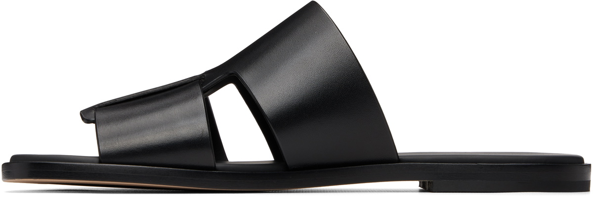 BOSS Black Leather Slides