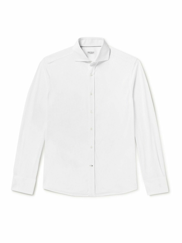 Photo: Brunello Cucinelli - Cotton-Jersey Shirt - White