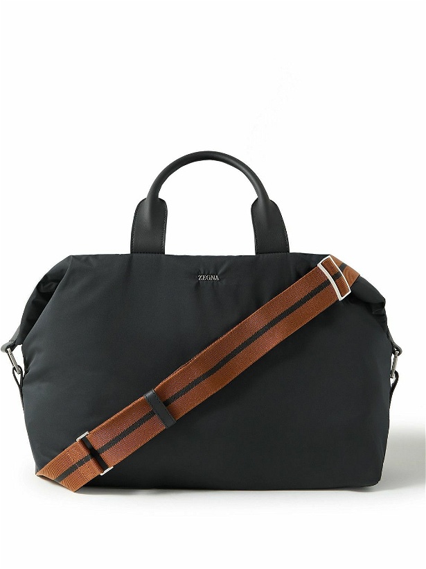 Photo: Zegna - Raglan Leather-Trimmed Shell Holdall