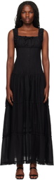 Frankies Bikinis Black Christabelle Ruffle Maxi Dress