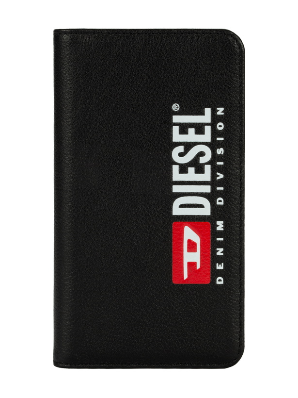 Photo: Diesel Black leather printed and debossed logo case, i Phone XS & X - Flip covers - Unisex - Black